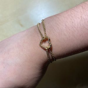 NWOT Faux Gold Heart Bracelet